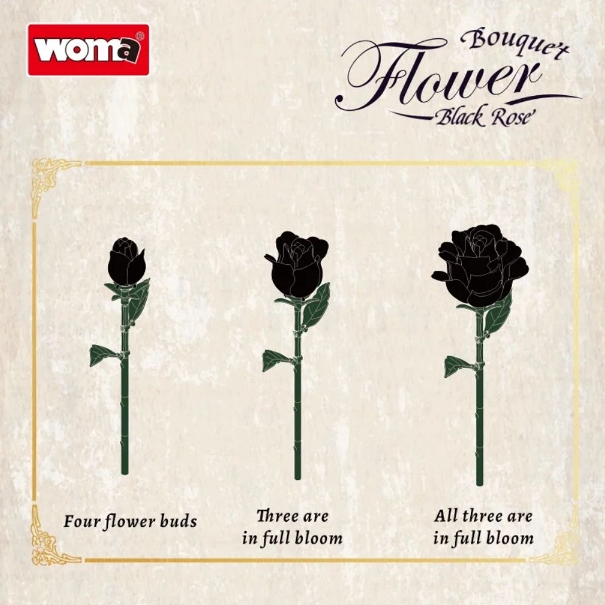 Zwarte Rozen BIoemen Boeket bouwset
