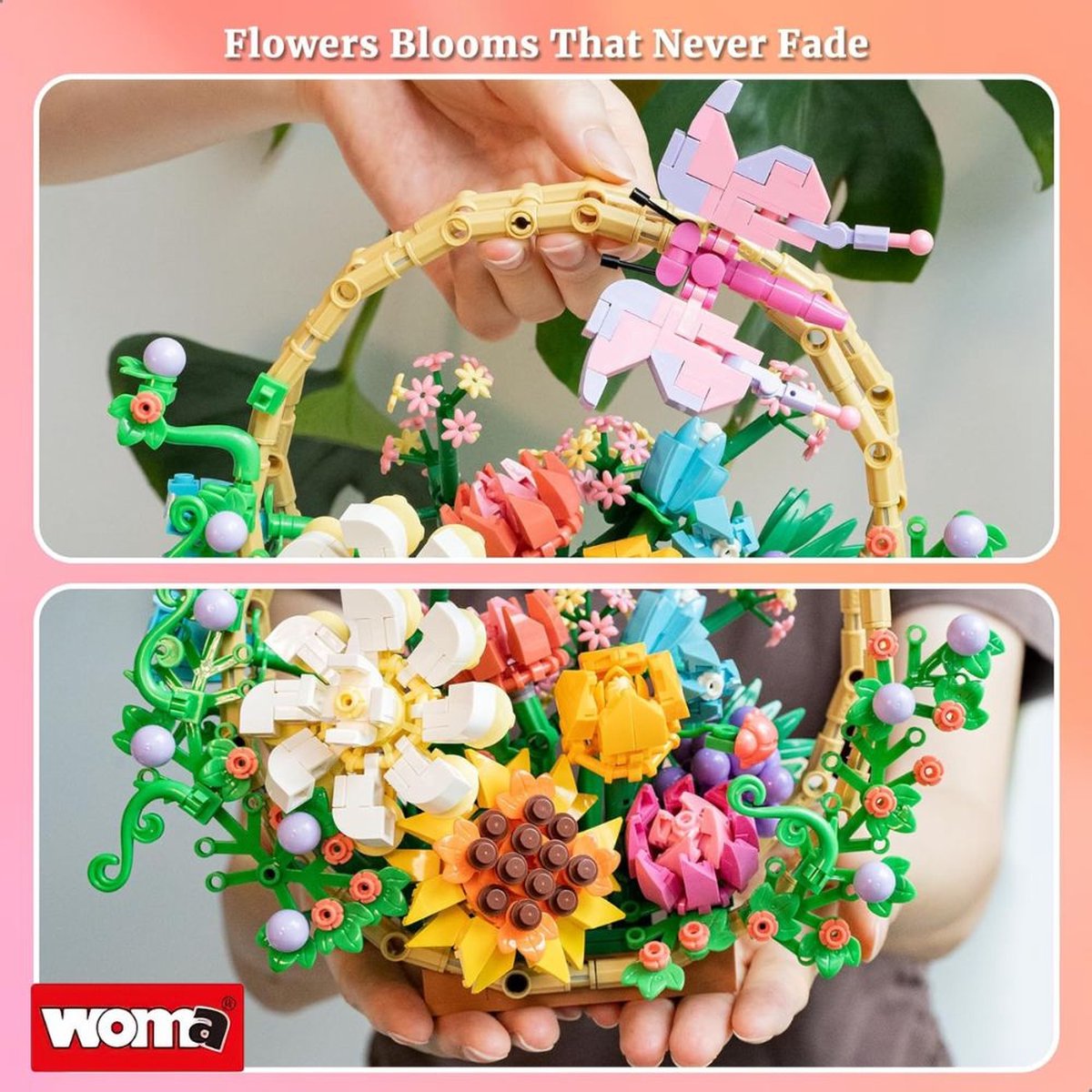 Bloemenboeket in mand